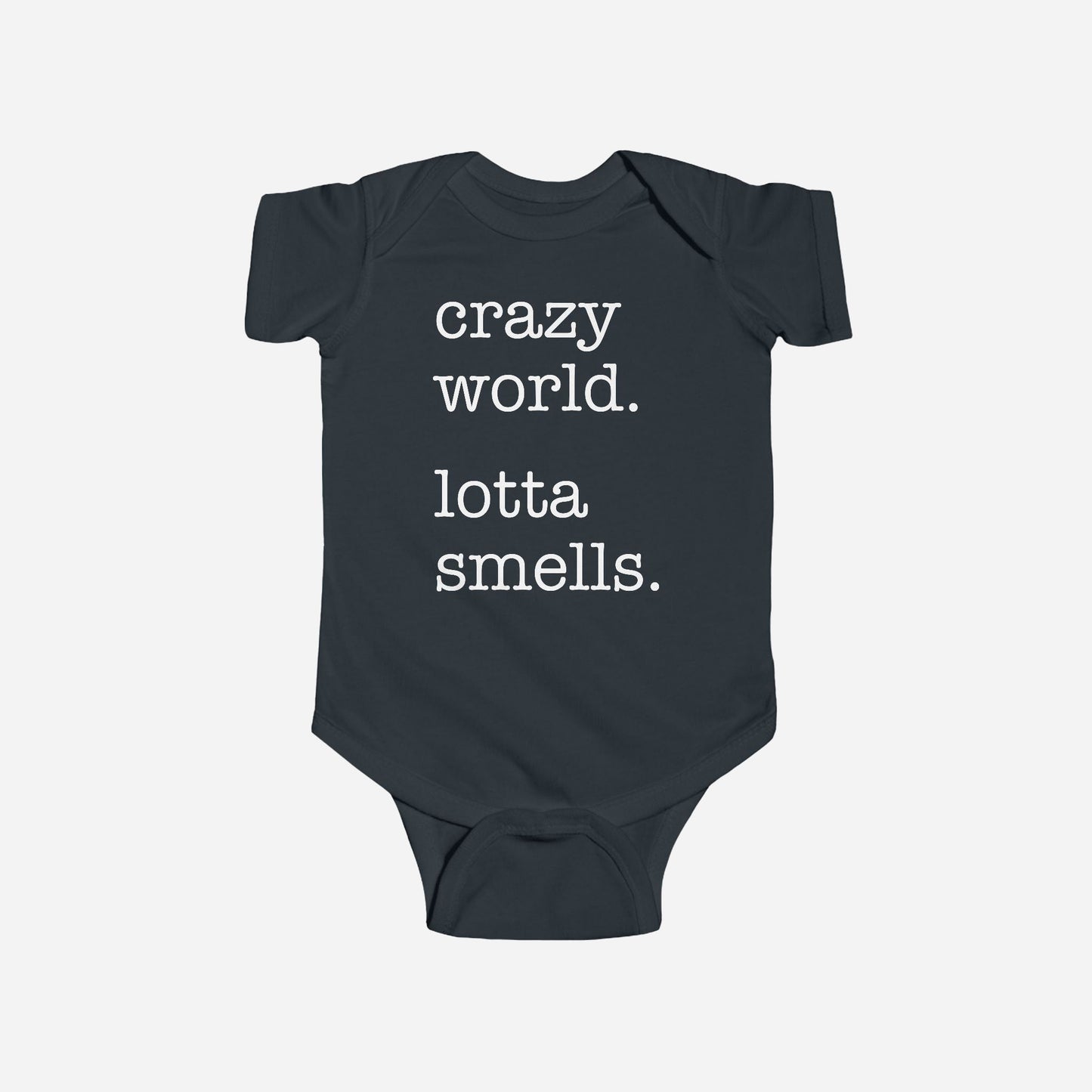 Crazy World. Lotta Smells. Onesie - Black / NB (0-3M) - Kids clothes
