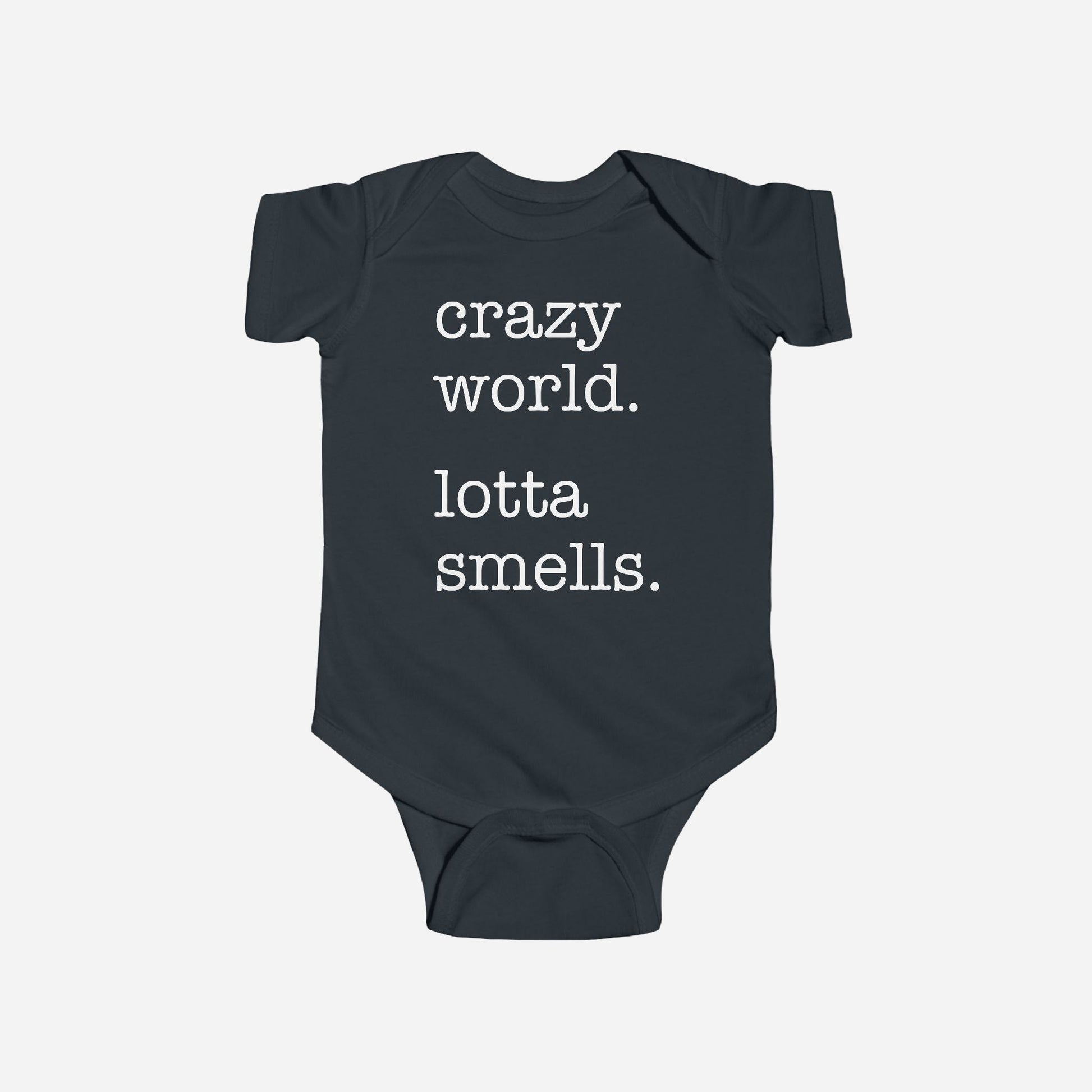 Crazy World. Lotta Smells. Onesie - Black / NB (0-3M) - Kids clothes